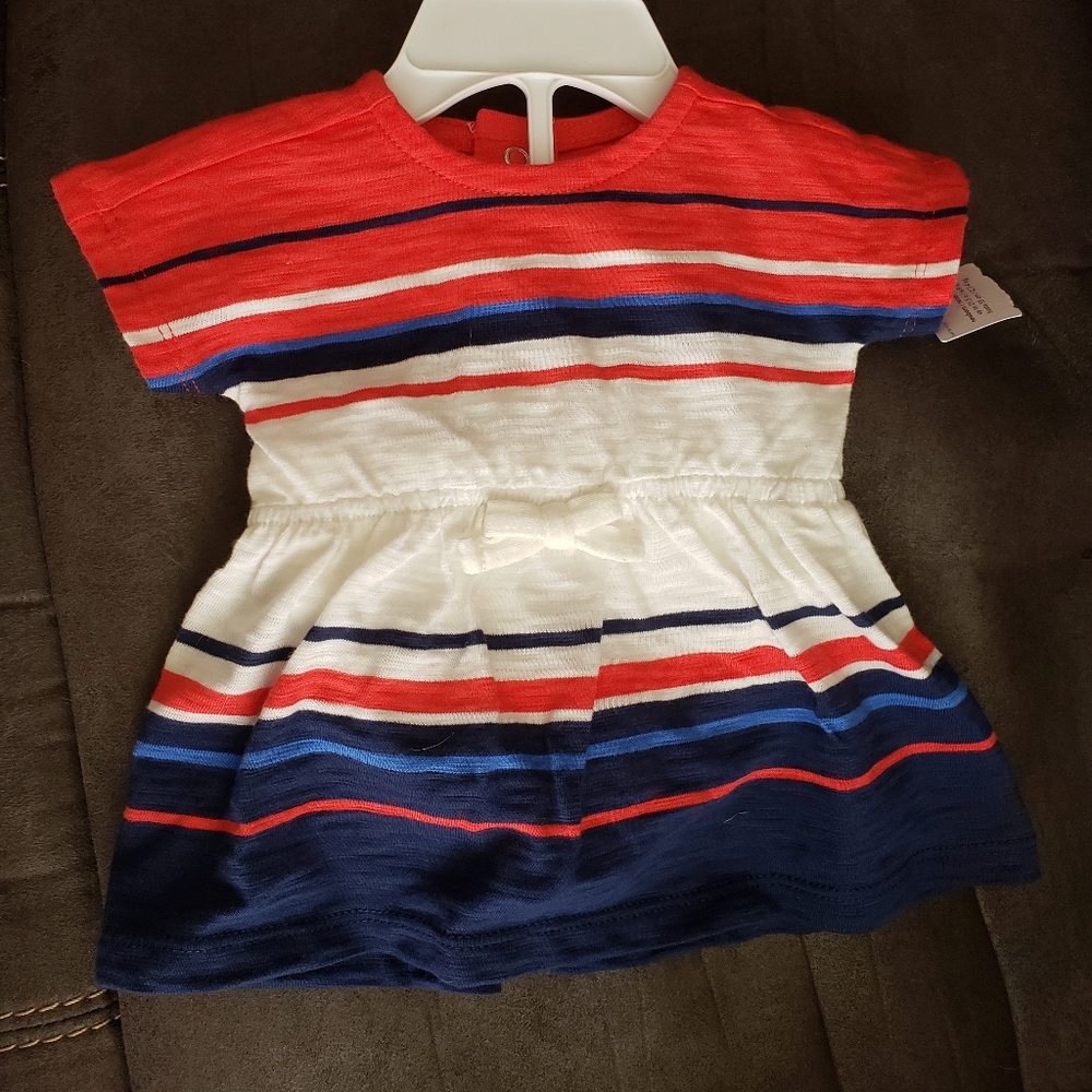 Carters Red white and blue striped newborn dress